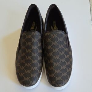 Michael Kors Teddi Signature Logo Slip-On Sneakers, Size 10